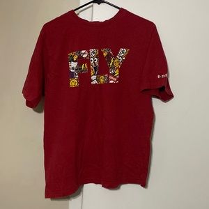 BornFly “FLY” T-Shirt Red/Multicolor Size L